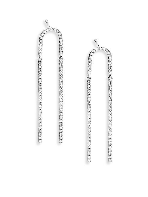 Meira T - Diamond & 14K White Gold Drop Earrings