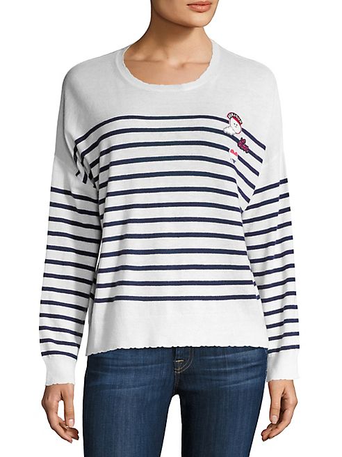 SUNDRY - Patchwork Striped Merino Wool & Cashmere Blend Sweater