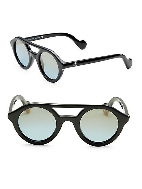 Moncler - 47MM Round Mirrored Sunglasses