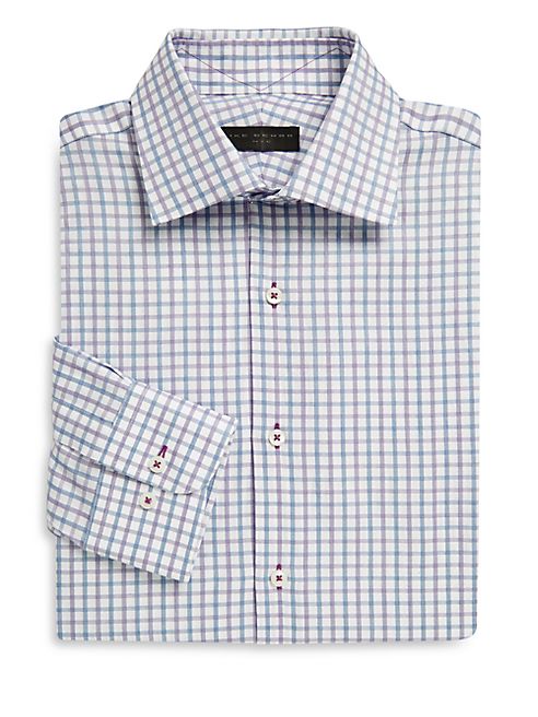 Ike Behar - Regular-Fit Tattersall Cotton Dress Shirt