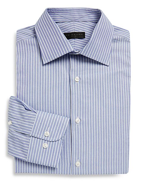 Ike Behar - Regular-Fit Dobby Striped Cotton Dress Shirt