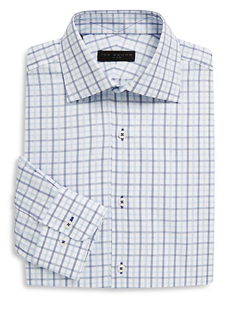 Ike Behar - Regular-Fit Tattersall Cotton Dress Shirt