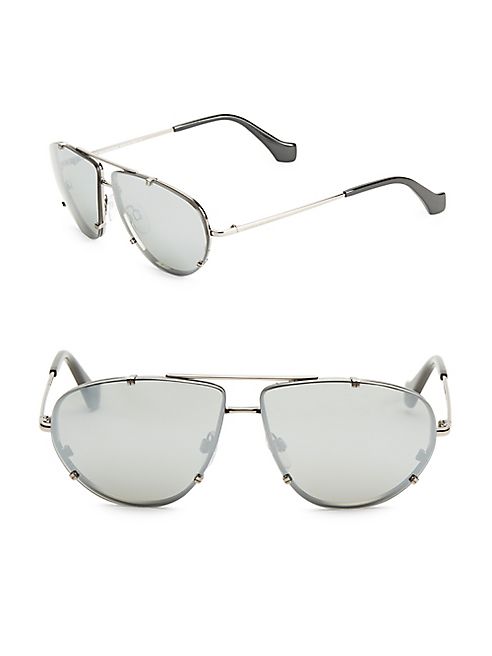 Balenciaga - 62MM Mirrored Aviator Sunglasses