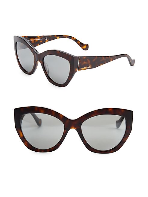 Balenciaga - 56MM Mirrored Cat Eye Sunglasses