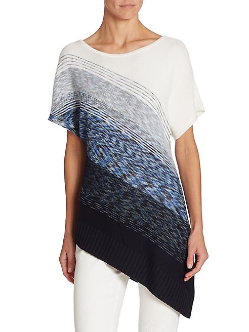 St. John - Short Sleeve Printed Sweater