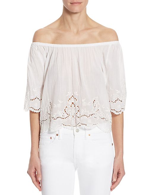 Polo Ralph Lauren - Off-The-Shoulder Cotton Eyelet Top