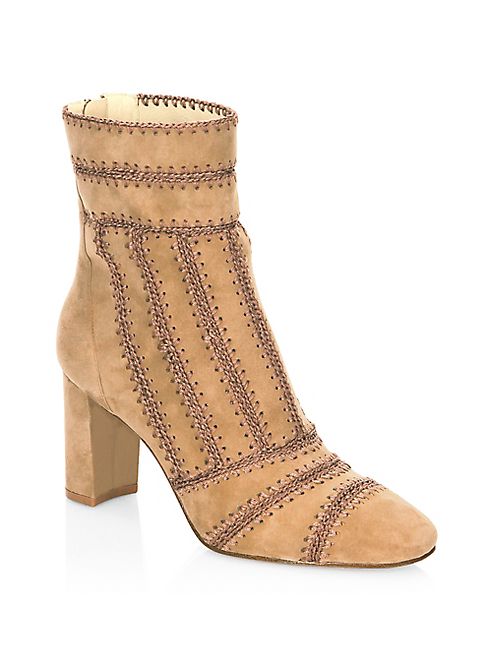 Alexandre Birman - Beatrice Embroidered Leather Booties