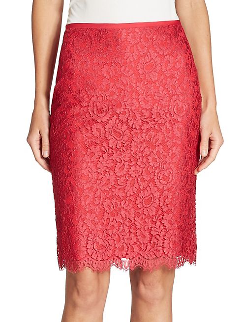 St. John - Paisley Lace Skirt