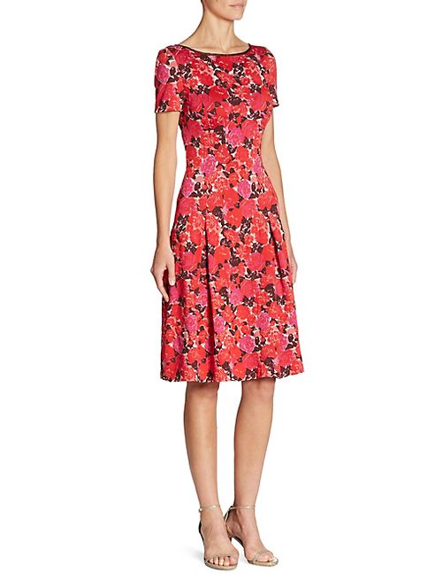 St. John - Short Sleeve Floral Dress