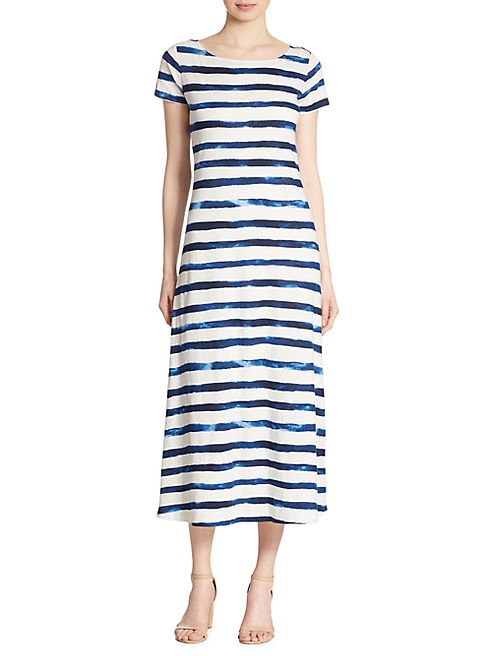 Polo Ralph Lauren - Striped Cap-Sleeve Maxi Dress