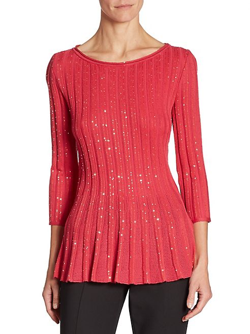 St. John - Sequin Knit Top