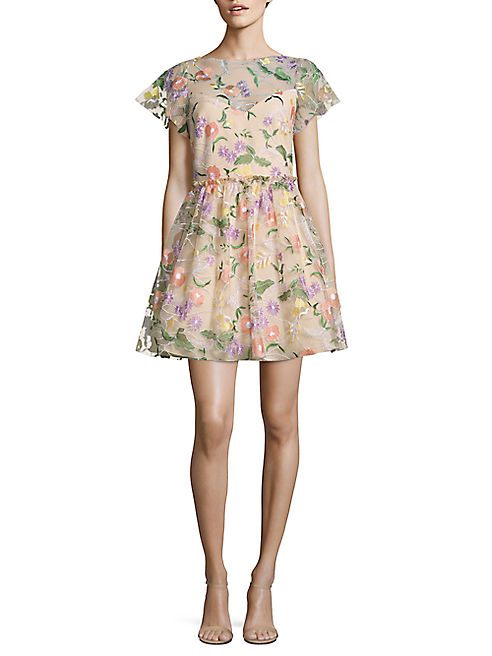 Shoshanna - Floral Embroidered Dress