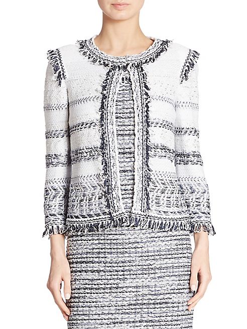 St. John - Fringed Tweed Jacket