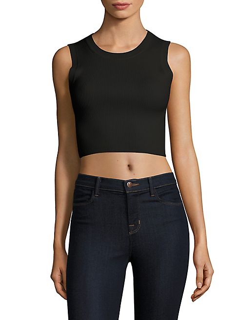 Theory - Milotaly Rib-Knit Cropped Top