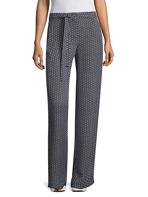 Theory - Brilda Tile-Print Silk Palazzo Pants