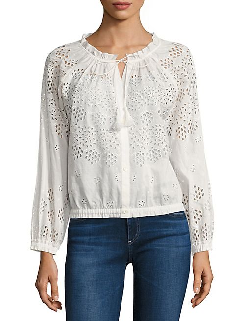 Theory - Maryana Cotton Eyelet Blouse