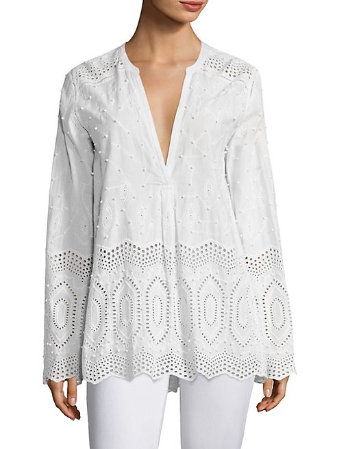 Theory - Ofeliah Cotton Eyelet Blouse