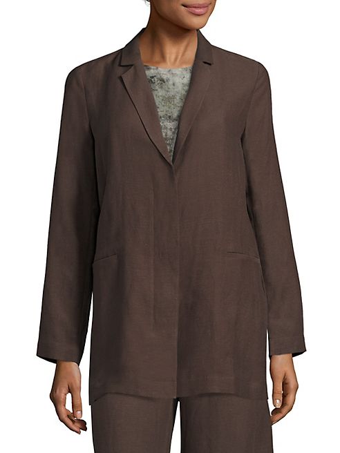 Eileen Fisher - Drapey Notch Collar Long Jacket