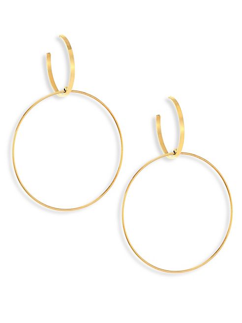 LANA JEWELRY - Bond 14K Yellow Gold Double-Drop Hoop Earrings