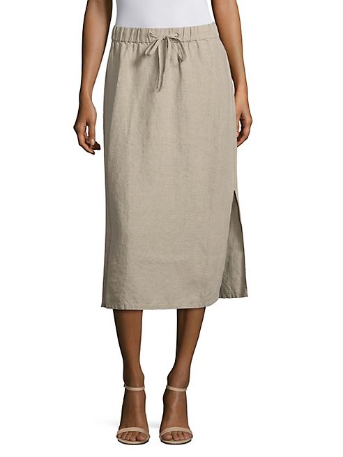 Eileen Fisher - Organic Linen Drawstring Midi Skirt
