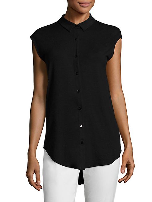 Eileen Fisher - Cap-Sleeve Jersey Shirt