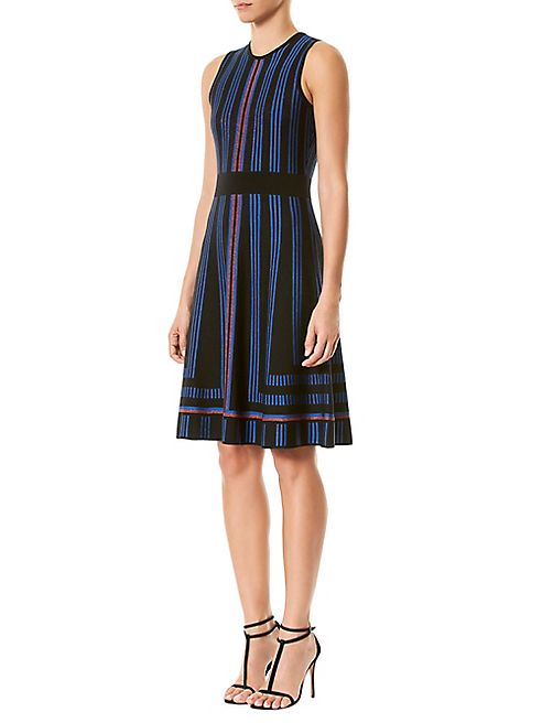 Carolina Herrera - Striped Knit A-Line Dress