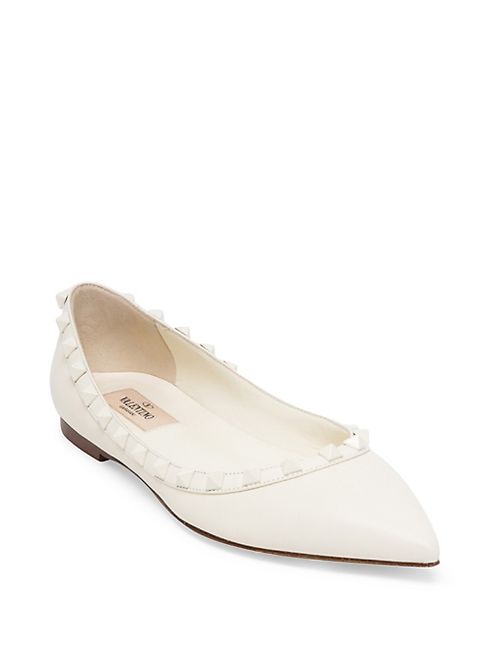 Valentino - Rockstud Leather Ballet Flats