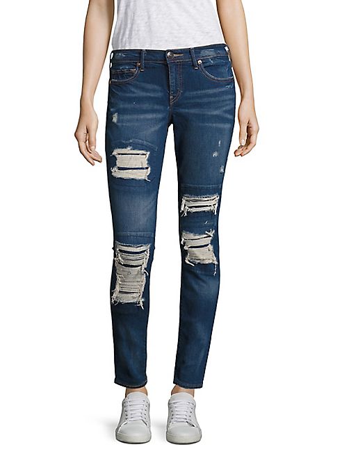 True Religion - Halle Distressed Super Skinny Jeans/Indigo Cadence