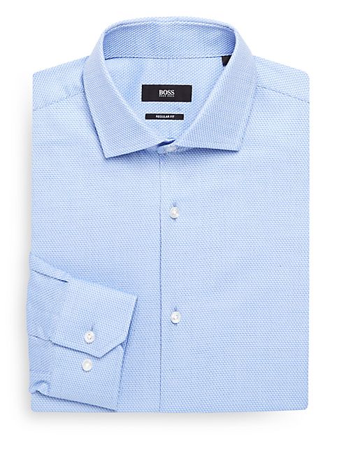 HUGO BOSS - Chevron Textured Dress Shirt