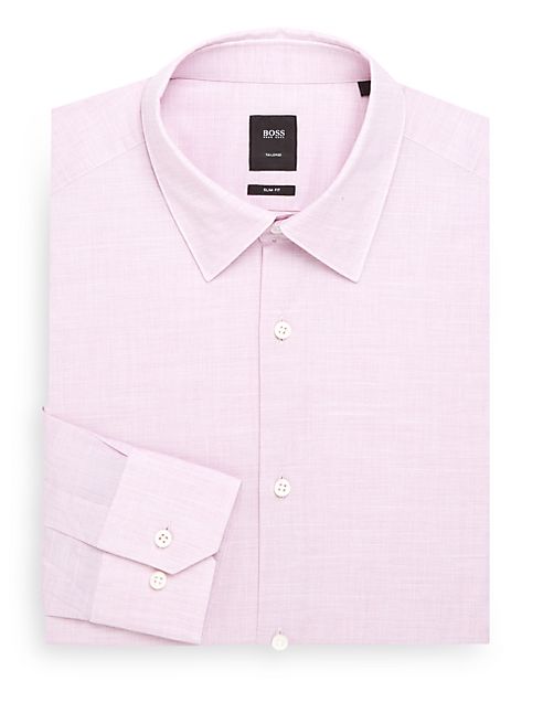 HUGO BOSS - Regular-Fit Textured Dress Shirt