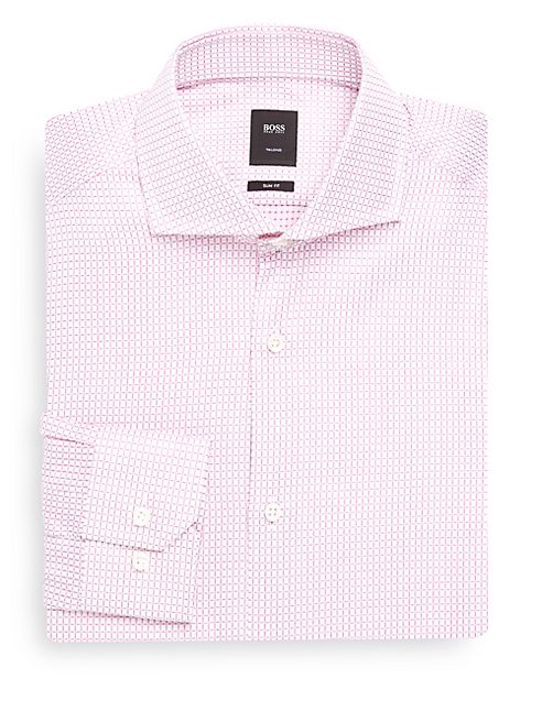 HUGO BOSS - Regular-Fit Checkered Dress Shirt