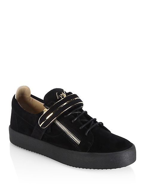 Giuseppe Zanotti - Low Single Bar Suede Sneakers