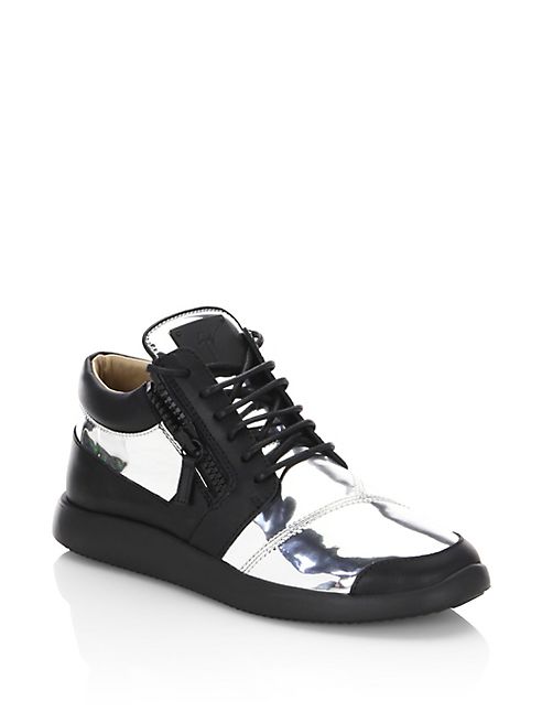 Giuseppe Zanotti - Metallic Runner Leather Sneakers