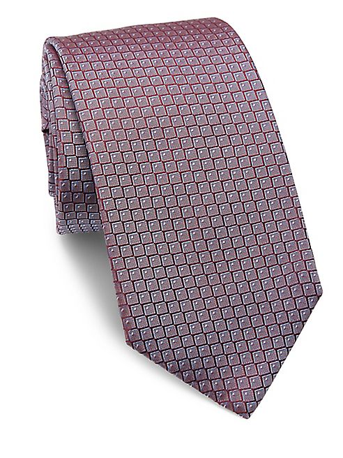 HUGO BOSS - Geometric Printed Silk Tie