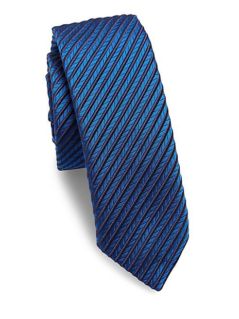 HUGO BOSS - Textured Striped Silk Tie