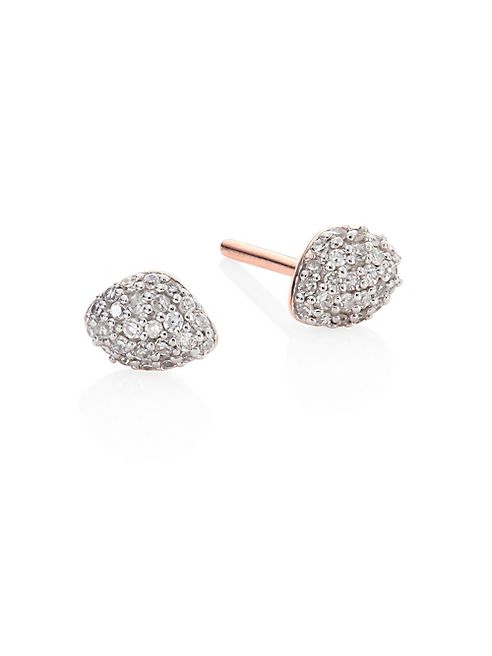 Monica Vinader - Nura Mini Teardrop Diamond Stud Earrings