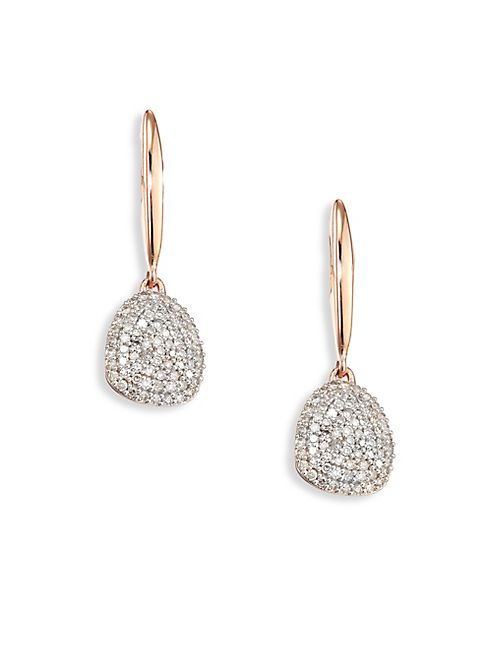 Monica Vinader - Nura Small Diamond Pebble Drop Earrings