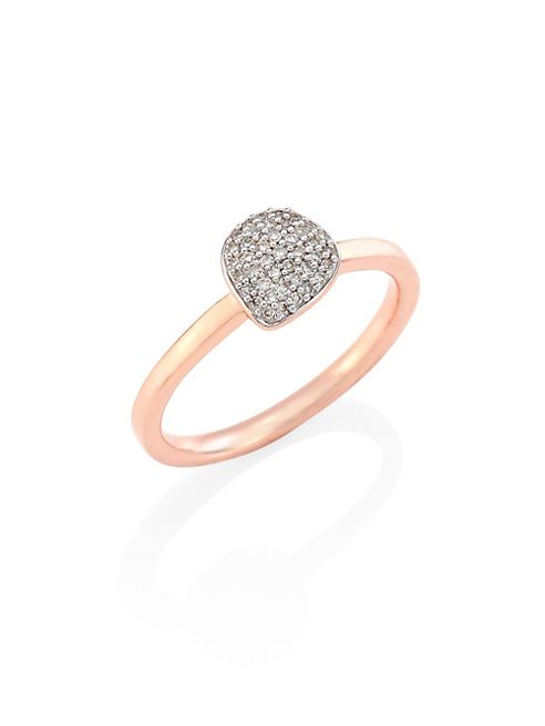 Monica Vinader - Nura Mini Diamond Pebble Stacking Ring