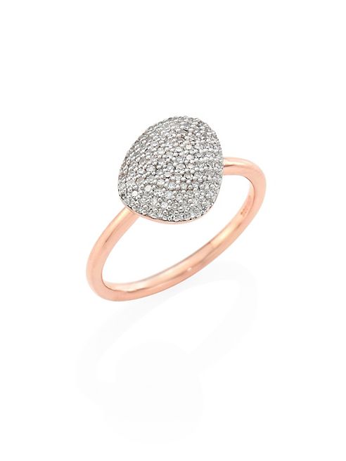 Monica Vinader - Nura Small Diamond Pebble Stacking Ring