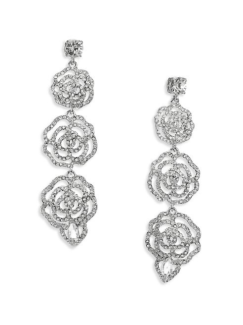 Kate Spade New York - Crystal Rose Linear Drop Earrings