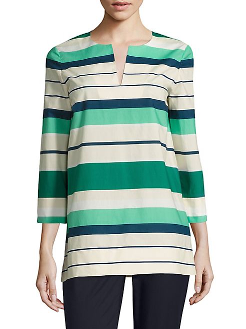 Lafayette 148 New York - Moria Striped Cotton Blouse