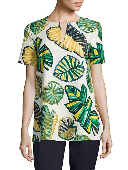 Lafayette 148 New York - Moria Palm-Print Blouse