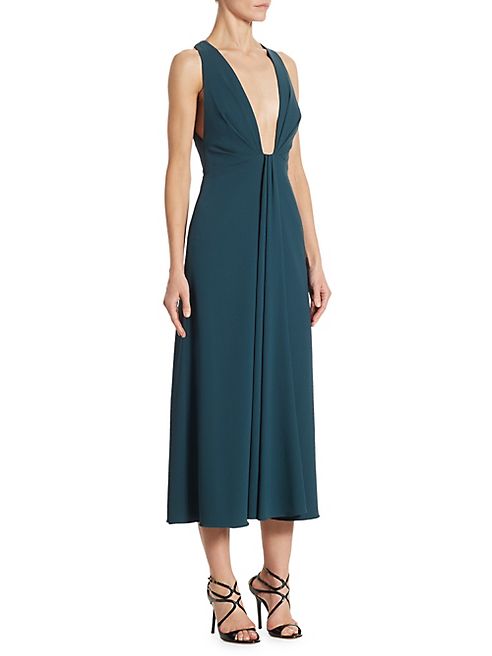 ML Monique Lhuillier - Plunging V-neck Cocktail Dress