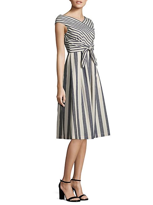 Lafayette 148 New York - Ximena Striped Tie-Waist Dress