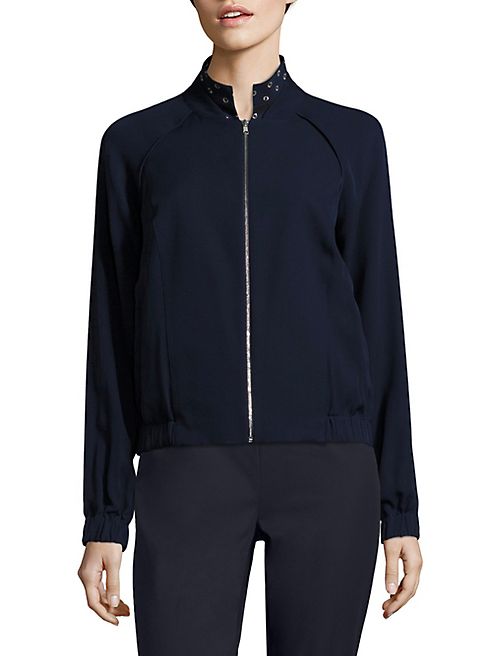 Lafayette 148 New York - Irelyn Reversible Silk Bomber Jacket