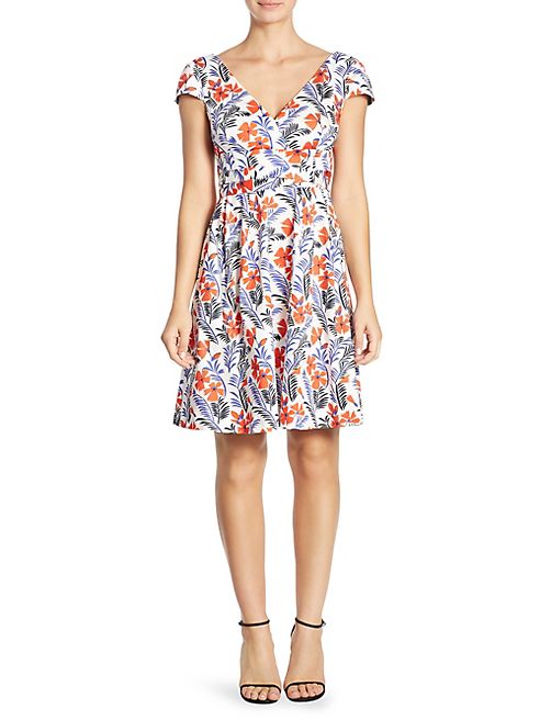 Carolina Herrera - Floral V-Neck Dress