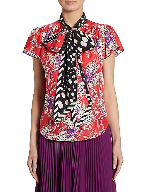 Marc Jacobs - Spotted Silk Floral Blouse