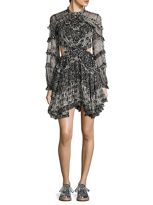 Zimmermann - Divinity Ruffle Side Cutout Silk Dress