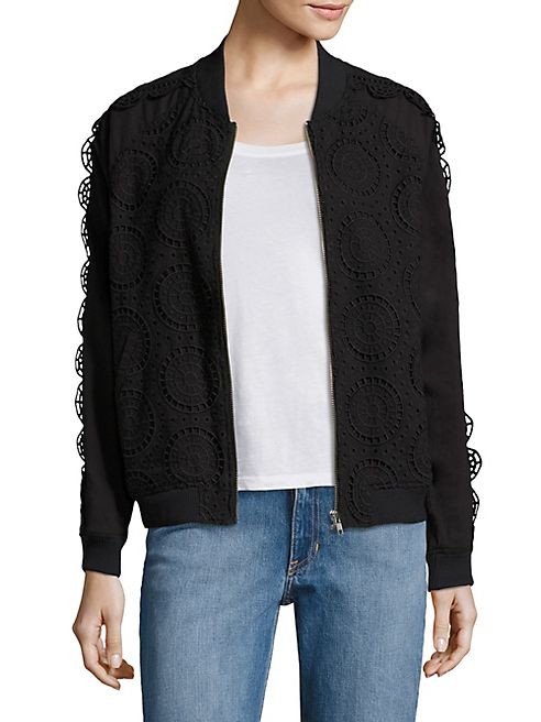 Opening Ceremony - Broderie Anglaise Cotton Bomber Jacket