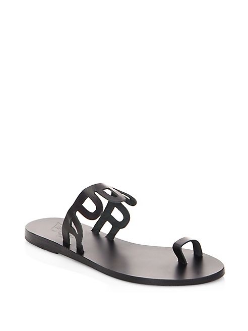 Ancient Greek Sandals - Venus Leather Toe Slides